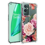 Osophter for Oneplus 9 Pro Case,1+9 Pro Case Flower Floral for Girls Women Shock-Absorption Flexible TPU Rubber Phone Cover for Oneplus 9 Pro(Purple Flower)