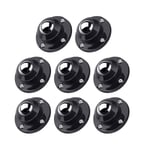 8-pack självhäftande möbelhjul, lastkapacitet 28 kg per hjul, låg profil, vridbara [C] Black