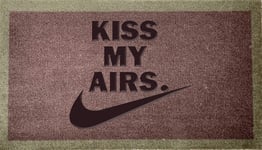 Kiss My Airs Coir Synthetic nylon Light Grey Brown Cream Green Novelty Door Mat Gift (Toast (Indoor))