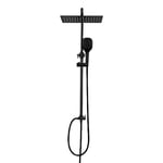 Görbach Colonne de Douche Pluie Carré Douchette Douche Salle de Bain Colonne Douche Noir sans Robinetterie Réglable Hauteur Ensemble Douche Murale avec Pommeau de Douche 30x30.