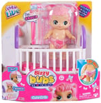 Little Live Bizzy Bubs Gracie Pink Hair Baby and Crib