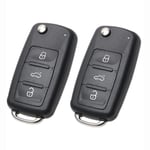 2-pack fjärrkontrollnyckelskal kompatibelt med Volkswagen, bilnyckel kompatibel med VW MK6 Golf Skoda Tiguan Touareg Seat