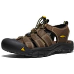 KEEN Men's Newport Closed Toe Leather Sandals, Bison, 10.5 US