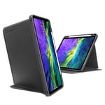 tomtoc Vertical Case for iPad Pro 11 2020 & 2018, Protective Case with Pencil Holder, Support iPad Pencil Wireless Charging, Magnetic Kickstand for 3 Use Mode, Auto-Awake/Sleep