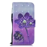 Samsung A52 Case Flip, Galaxy A52s 5G Case Shockproof 3D PU Leather Wallet Phone Case with Stand Magnetic Card Holder TPU Gel Bumper Folio Slim Protective Cover for Samsung Galaxy A52 Purple Floral