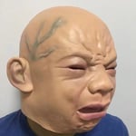 Funny Doll Full Head for Adults Latex Mask Crying Baby Mask Crying Face Mask