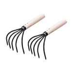 Claw Rake Hand Cultivator, 2 Pack 5-Tine Japanese Claw Garden Rake or Cultivator for Gardening, Cultivating, Loosening and Weeding