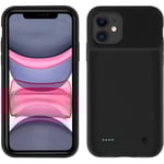 iPhone 11 Fodral Rigid Protection 2 i 1 Batteri 4500mAh Soft-touch Svart