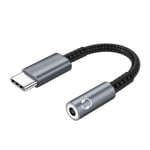 INF USB-C till 3,5 mm adapter för hörlurar Grå
