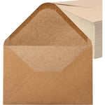 Kuvert (100 st) gammalt kraftpapper/utan fönster, C6-162 x 114 mm, kuvert
