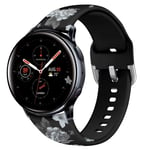20mm Floral Strap Compatible with Galaxy Watch Active2 /Active 42mm Bands Women Soft Silicone Bracelet Replacement for Samsung Galaxy Watch SM-R500/SM-R810 UK91008 (Size Large,#9)
