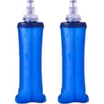 2 st Mjuka Flaskor 250ml, TPU Fällbara Löpvattenflaskor, Utomhus Sport Hydreringsflaska, Mjuk Hopvikbar Vattenflaska