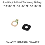 Lentille + Adhésif pour Samsung Galaxy A3 2017 A5 2017 A7 2017 Lentille Verre pour Camera Appareil Photo Arriere A320 A520 A720
