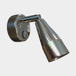 Casolux Läslampa Mary Wall, rostfritt stål, LED, 10 - 30 V, 1.5 W, med USB-uttag + dimfunktion
