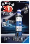 Ravensburger - Puzzle 3D Building - Phare illuminé - A partir de 8 ans - 216 pièces numérotées à assembler sans colle - Accessoires de finition inclus - 12577
