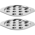 2-pack Serie Escargot Tallrik Restaurang Serveringsfat Värmebeständig Svamp Snigel Middag Rostfritt Stål Rund Escargot Tallrik
