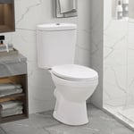 vidaXL fritstående toilet m. cisterne og soft close-sæde keramisk hvid