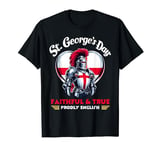 St George's Day England Knight Flag & Rose Heart Kids Women T-Shirt