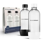 SODASTREAM Jet-flaska 2 × 1 l Svart Vit för diskmaskin