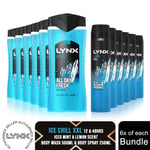 Lynx 12H Refreshing Shower Gel 500ml & 48H Fresh Body Spray 250ml, 6 Pk Each