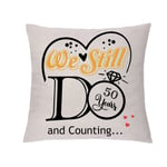 GHORIHUB Husband Wife Cushion Cover Throw Pillow Case Wedding Anniversary White Day Gift Pillowcase Couples Celebrating Valentines Romantic Happy Anniversary Present We Still Do and Counting (50th)