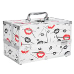 (Medium Two-story)Cosmetic Box Portable Makeup Organizer Box Makeup Train Case