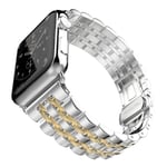 Apple Watch Ultra/Ultra 2 49mm etc Klockarmband i Rostfritt stål - Silver, guld Silver