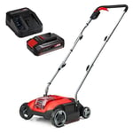Einhell Power X-Change 18V Cordless Lawn Scarifier with Battery and Charger - Brushless Motor, 28cm Raking Width, 3 Working Depths, for Lawns and Gardens - GC-SC 18/28 Li + 2.5Ah Starter Kit