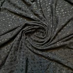 Textile Station Designer Elastane Crepe Black Glitter Sparkle Diamond Dress Stretch Craft Fabric 58 (Pre Cut 1 Meter)