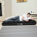 Trespass Single Flocked Air Bed with Foot Pump