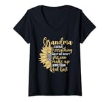 Womens Funny Mother's Day Grandma Can Make Up Something Real Fast V-Neck T-Shirt