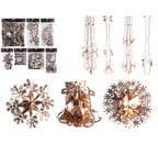 7 Assorted Rose Gold Foil Hanging Christmas Decorations Garlands Bell Star Ball