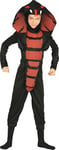 FIESTAS GUIRCA | Costume Cobra Ninja Enfant (10-12 ans) - Cagoule, Masque et Combinaison - Costumes de Ninjas et Animaux pour Halloween et Fêtes Costumées - Idéal pour Enfants - Noir et Rouge