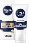 NIVEA MEN Sensitive Skin & Stubble Gel Moisturiser (50Ml), Men'S Face Cream for