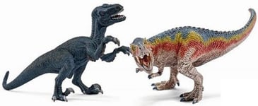 Schleich 42216 T-Rex And Velociraptor Set Series Prehistoric World