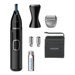 Philips Series NT5650/16 5000 Battery-Operated Nose, Ear& Eyebrow Trimmer, Black
