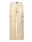 Nlnutizza Cargo Pant Bottoms Jeans Wide Jeans Cream LMTD