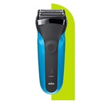 Braun Series 3 310 Electric Shaver, Wet & Dry Electric Razor for Men with 3 Flexible Blades, Rechargeable and Cordless, Electric Foil Washable Shaver, Black/Blue