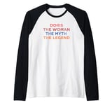 Doris The Woman The Myth The Legend Vintage Sunset Raglan Baseball Tee