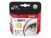 Tb - 12.5 Ml - Magenta - Kompatibel - Bläckpatron (Alternativ För: Canon Cli-571Xl) - För Canon Pixma Ts5051, Ts5053, Ts5055, Ts6050, Ts6051, Ts6052, Ts8051, Ts8052, Ts9050, Ts9055
