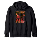Grill Cooking Chef Dad Funny Grilling Lover Design Zip Hoodie
