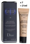 7 x Dior Forever Skin Glow Foundation # 0N Neutral Glow 21ml (7 x 3ml)