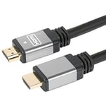 PremiumCord 4K Câble HDMI Haute Vitesse M/M 10.2Gbps avec Ethernet, Compatible avec Vidéo 4K@30Hz 2160p, Full HD 1080p, 3X Blindé, Deep Color, 3D, Arc, HDR, Connecteurs plaqués Or, Argent Rouge, 7 m
