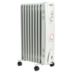 Electric Oil Filled Portable Radiator 24 Hour Timer & Thermostat 2kW