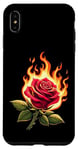 Coque pour iPhone XS Max Rose avec fleur de feu Love Passion Hot Beautiful Flower