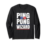 Ping Pong Wizard Player Champion TShirt Office Table Tennis Long Sleeve T-Shirt