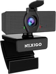 NexiGo N60 1080P Webcam with Microphone, Software Control & Privacy Cover, USB Computer Web Camera, 110-Degree FOV, Plug and Play, for Zoom/Skype/Teams, Conferencing and Video Calling