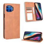 Motorola Moto G 5G Plus vintage stil Etui - Brun