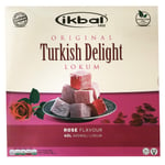 Handmade Ikbal Original Turkish Delight 350g Fruity Halal, Kosher, Glucose-Free, Vegan (Rose)