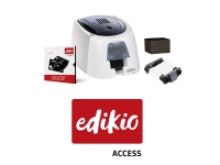 Evolis Edikio ACCESS Prislappløsning, ensidig, 12 punkter/mm (300dpi), USB-kortskriver, ensidig, termisk overføring, oppløsning: 12 punkter/mm (300dpi), USB, inkl.: kabel (USB), strømforsyning, strømkabel (EU) , designprogramvare, 100 kort, bånd (EA2U0000BS-BS001)